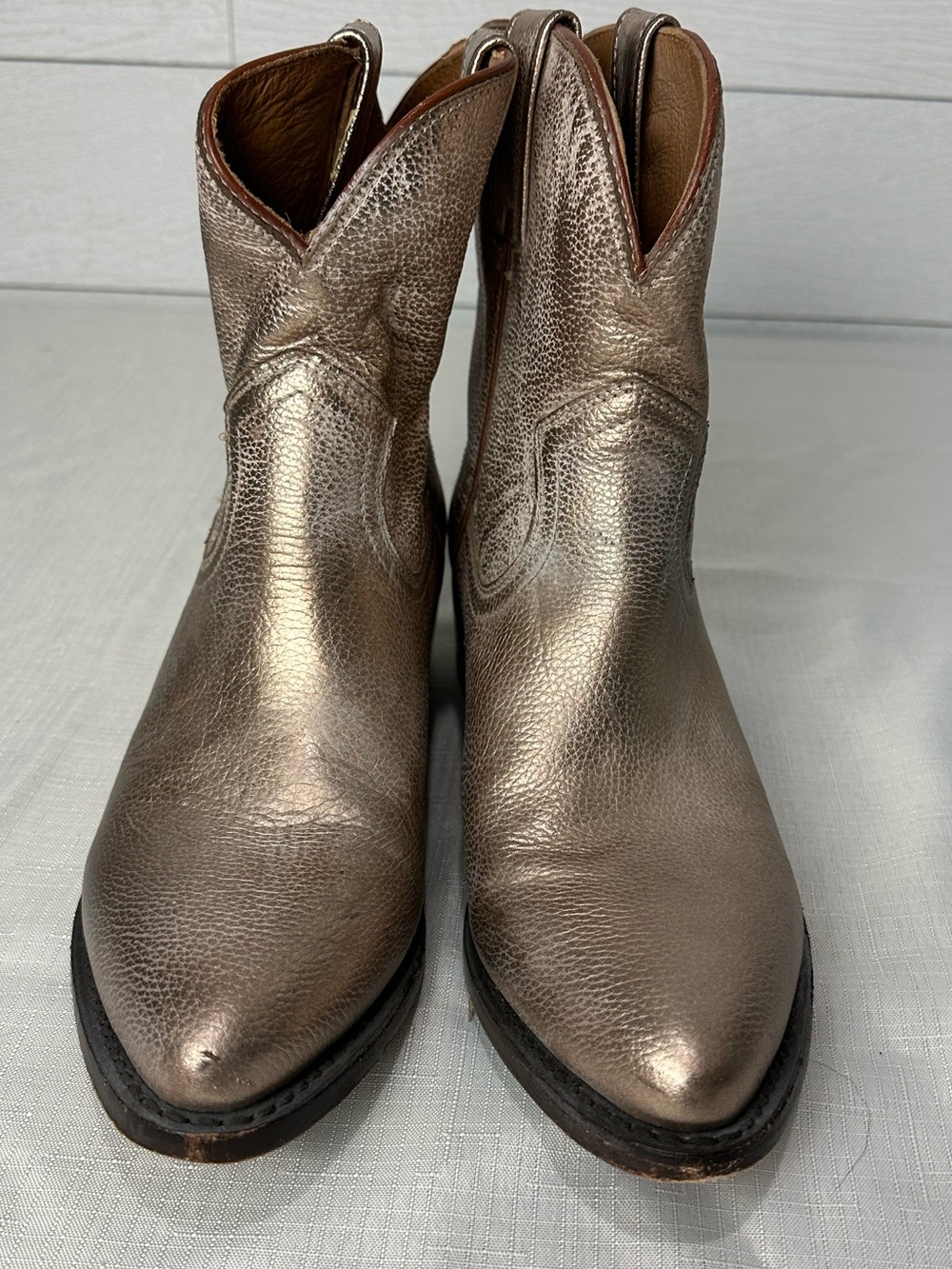 FRYE Rose Gold Western Bootie Size 10